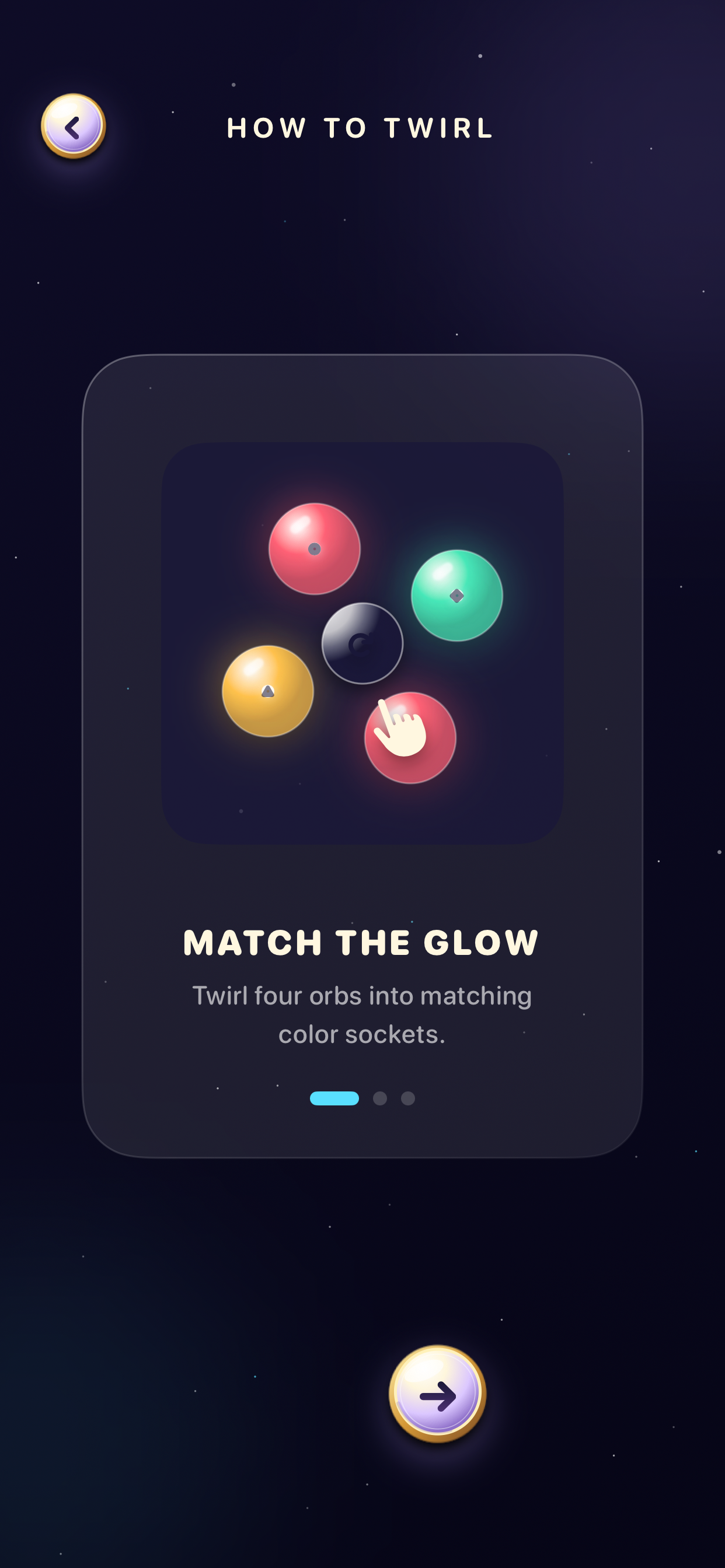 Animated Twirlune tutorial showing where to tap